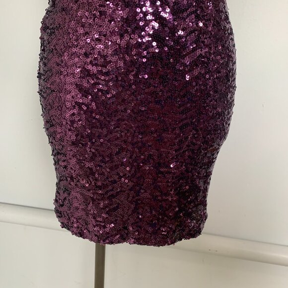 FOREVER 21 PURPLE SEQUIN STRAPLESS DRESS NWT - Picture 5 of 8
